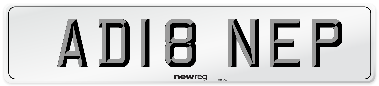 AD18 NEP Number Plate from New Reg